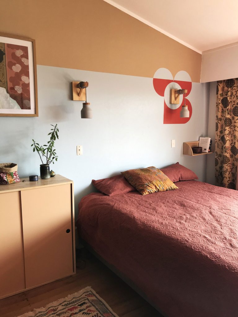 Feature wall block paint pattern